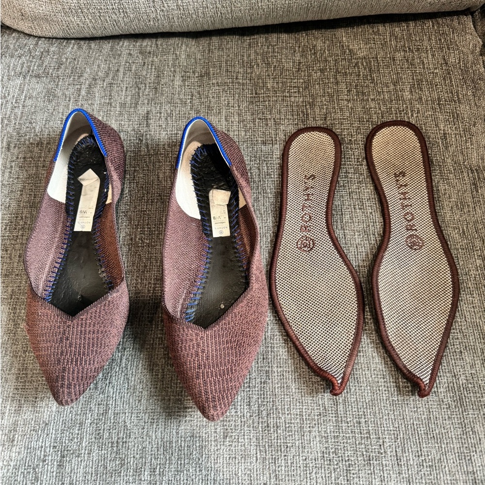 Rothy’s The Point In Neutral Truffle Python, Reti… - image 4